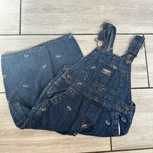 OshKosh B'gosh Denim Overalls Football Print Boys 2T